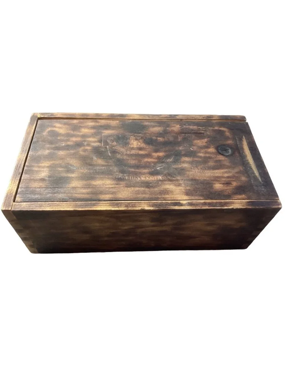 Glenview Farms Vintage Wooden Cheese Box Holiday Edition With Sliding Lid